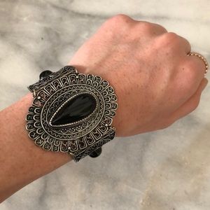 Forever 21 Silver & Black Boho Cuff